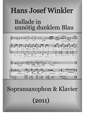 Ballade in unnötig dunklem Blau für Sopransaxophon und Klavier
